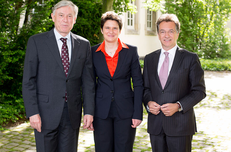 v.l.n.r.: Bundespräsident a.D. Prof. Dr. Köhler, GIZ-Vorstandsvorsitzende Tanja Gönner, Staatssekretär im BMZ Dr. Friedrich Kitschelt.